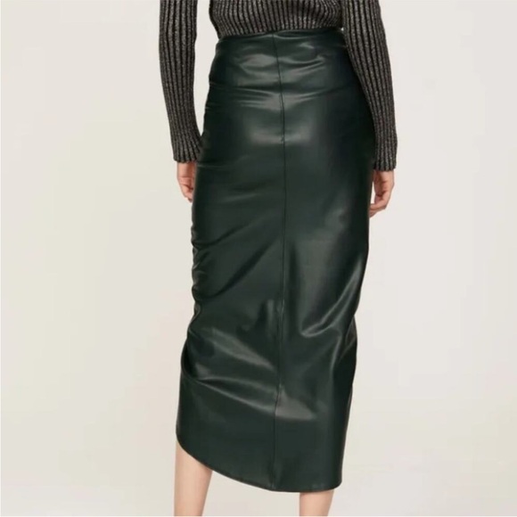 Veronica Beard Ari Black Asymmetrical Faux-Leather Skirt - Picture 5 of 6